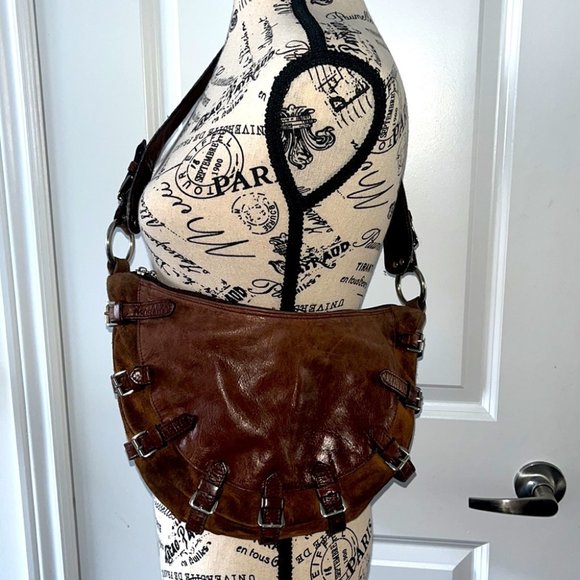 Browns Handbags - Vintage Y2K Brown Leather Slouchy Shoulder Bag